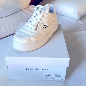 Calvin Klein Alondra Sneaker size 8M WHITE, used good condition!